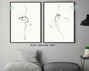Set Of Abstract Art Nude Charcoal Drawing Minimalist Sketch Etsy