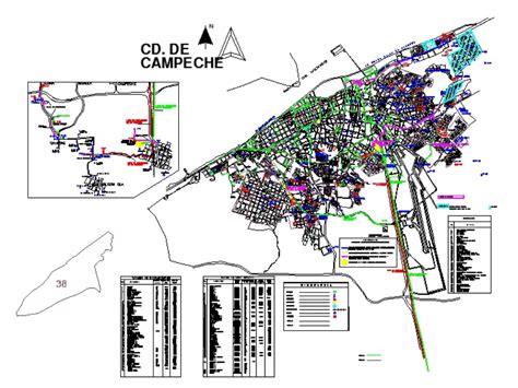 Map Campeche City Mexico In Autocad Download Cad Free 56572 Kb Bibliocad