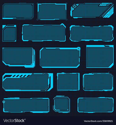 Hud Frames Digital Futuristic Interface Royalty Free Vector