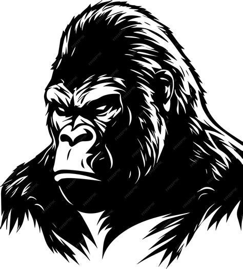 Premium Vector Silverback Gorilla Black Color Logo