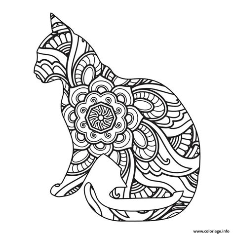 Coloriage Chat Mandala Adulte Dessin Chat Mandala Imprimer