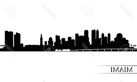 Miami Skyline Silhouette Vector at Vectorified.com | Collection of ...