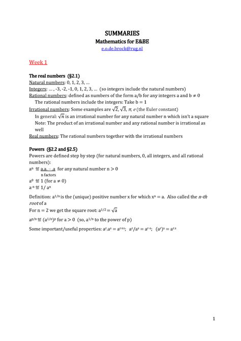 Maths Summaries Weeks 1 3 Warning TT Undefined Function 32