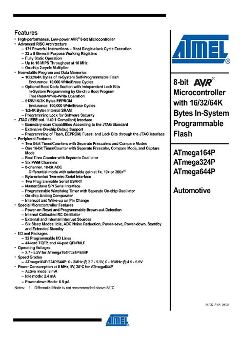 ATMEGA644P-15AT_3830495.PDF Datasheet Download --- IC-ON-LINE