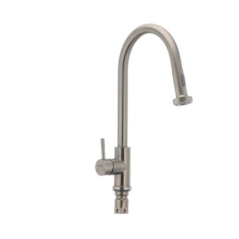 Змішувач для кухні Mixxus SUS-014-A з висувною лійкою з нерж. сталі ...