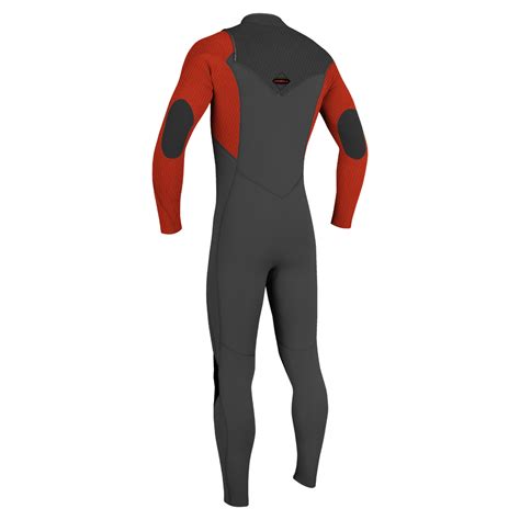 O Neill Hyperfreak Mm Youth Chest Zip Wetsuit Raven Fire Red