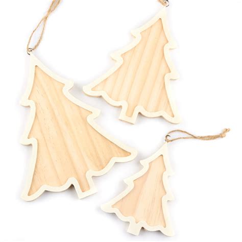 Nested Unfinished Wood Christmas Tree Ornaments Christmas Ornaments