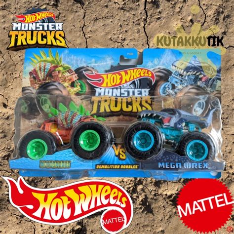 Jual Hot Wheels Monster Trucks Demolition Doubles Motosaurus Vs Mega Wrex Shopee Indonesia