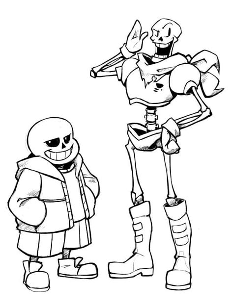 Desenhos De Papyrus E Sans Undertale Para Colorir E Imprimir