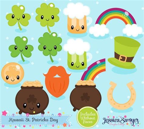 Instant Download Kawaii St Patricks Day Clipart And Vectors For Personal And Commercial Use