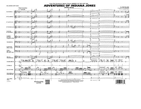 Adventures Of Indiana Jones Raiders March Arr Paul Lavender Full