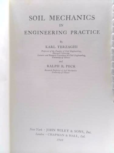 Soil Mechanics In Engineering Practice By Terzaghi Karl Peck Ralph B