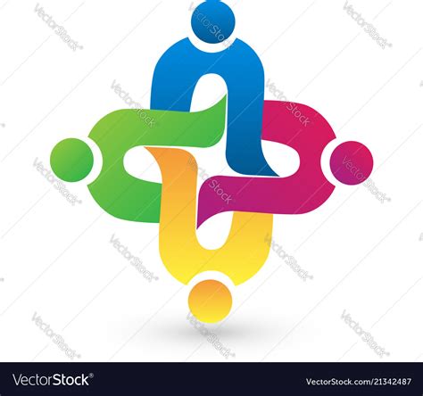 Teamwork People Connection Logo Royalty Free Vector Image