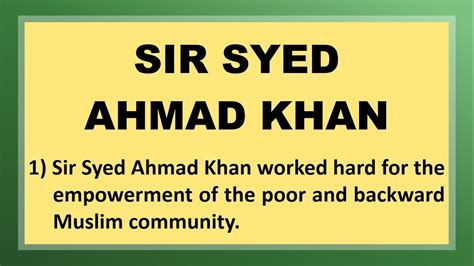 10 Lines On Sir Syed Ahmad Khan In English Few Sentences About Sir