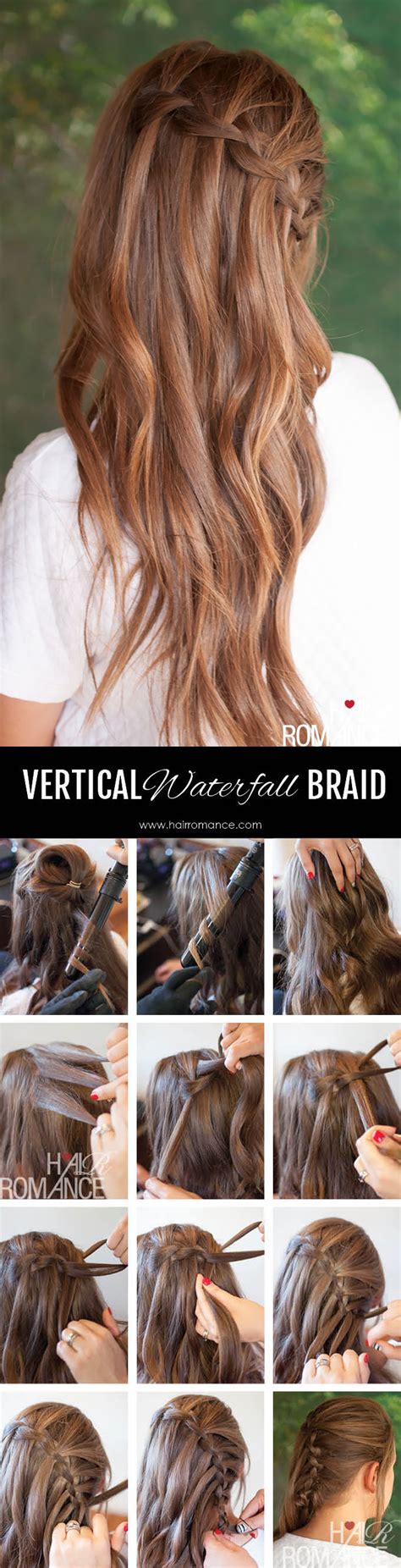 Vertical Waterfall Braid Hairstyle Tutorial Hair Romance