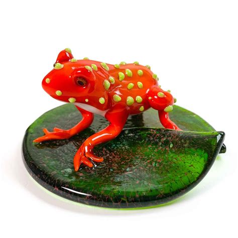 Frog On A Water Lily Leaf Frogs Sculpture Murano Glass