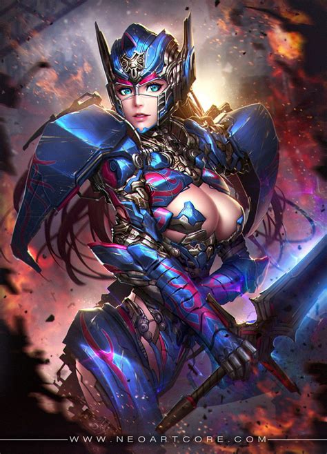 Artstation Optimus Prime Fanart Neoartcore Fantasy Girl Chica