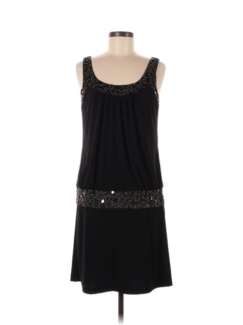 Sue Wong 100 Polyester Solid Black Cocktail Dress Size 8 85 Off