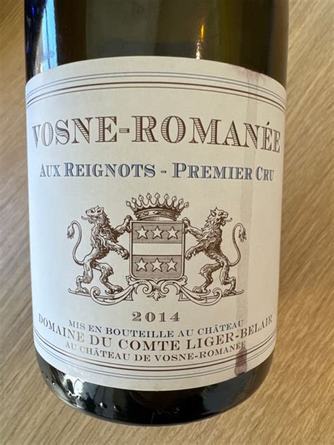 2014 Domaine du Comte Liger Belair Vosne Romanée 1er Cru Aux Reignots