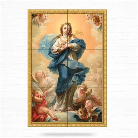 Quadro Nossa Senhora Imaculada Conceição em Azulejos Elo7