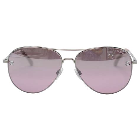 LUNETTES DE SOLEIL CHANEL PILOTE AVIATEUR 4189 T Q METAL ARGENTE