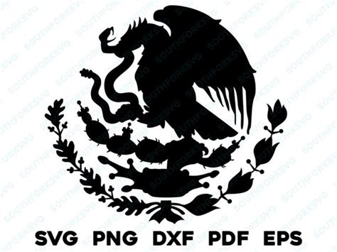 Mexico Coat Of Arms Silhouette Svg Png Dxf Eps Pdf Transparent Etsy