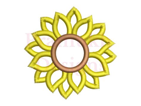 Sunflower Applique Designsunflower Embroidery Design Flower Applique