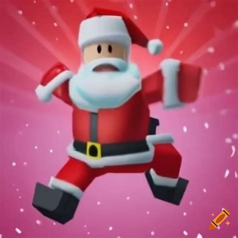 Roblox Santa Parkouring In The Sky During Christmas On Craiyon