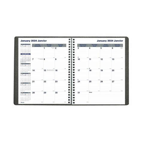 Blueline® Net Zero Carbon Monthly Diary 2024 9 1 4 X 7 1 4 Bilingual 327601