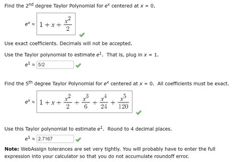 Solved Find The 2nd Degree Taylor Polynomial For Et Centered