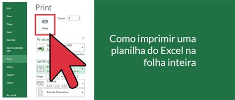 Imprimir Uma Planilha Do Excel Na Folha Inteira Duas Formas