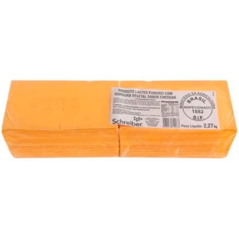 Queijo Cheddar Fatiado Schreiber Pacote De 2 27kg