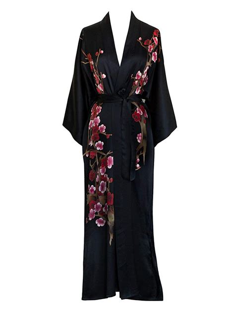 Kim Ono Women S Silk Kimono Long Robe Handpainted Click Image For