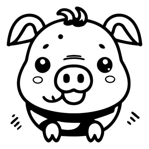 Cute Pig Cartoon Maskottchen Charakter Vektor Ikonen