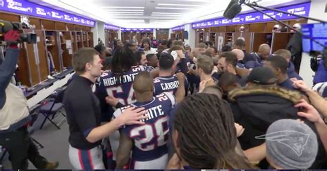 Patriots locker room celebration after Divisional Round win