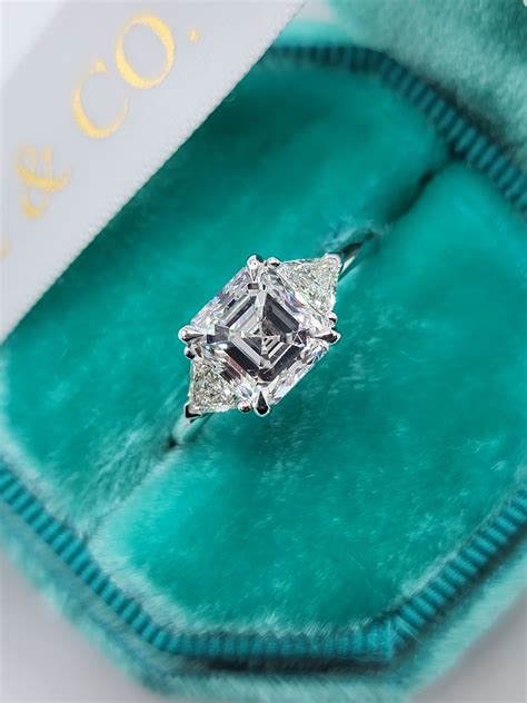 Gold Asscher Cut Engagement Rings