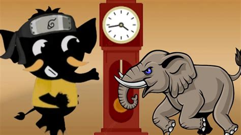 Dangerous Brown Elephant And Mammoth Went Up Clock And Down The Clock