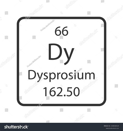 Dysprosium Symbol Chemical Element Periodic Table Stock Vector (Royalty ...