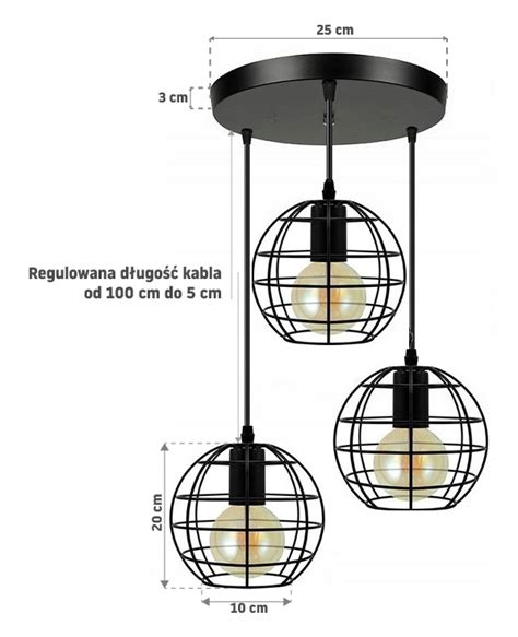 Lampa Sufitowa Wisząca Styl Loft Odessa 3X E27 Led Toolight Sklep