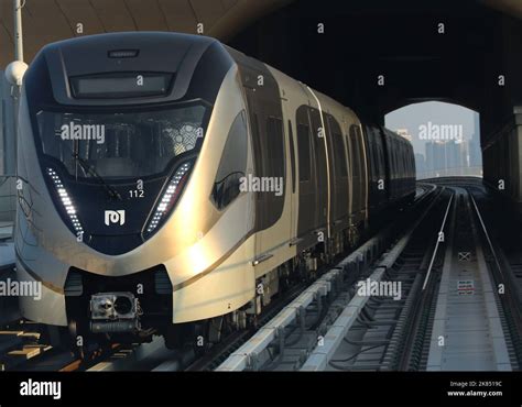 A View Of Metro Train In Doha Qatar Stock Photo Alamy