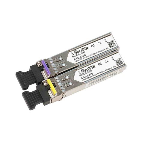 MikroTik SFP WDM 1 25Gbps SM LC 1490 1550nm 80km Para S 4554LC80D