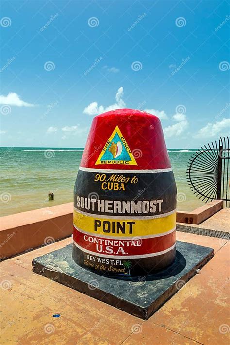 The Key West Florida Buoy Sign Marking The Southernmost Point Stock