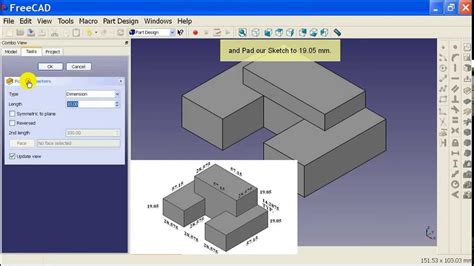 Freecad Part Design Workbench Tutorial Youtube