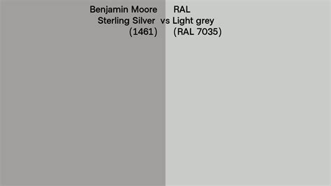 Benjamin Moore Sterling Silver 1461 Vs Ral Light Grey Ral 7035 Side