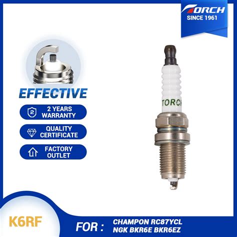 CHAMPON RC87YCL Replacement Torch K6RF Spark Plug Replace for NGK BKR6E ...