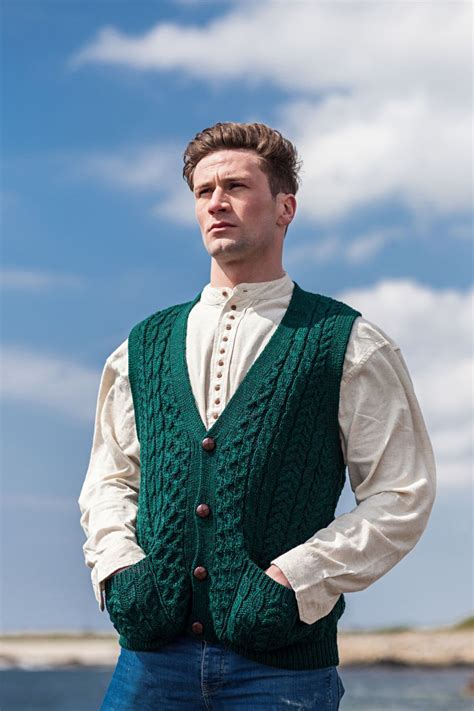 Traditional Aran Knit Waistcoat Aran Islands Knitwear