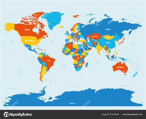 Mapa Político Del Mundo Con Nombres De Países