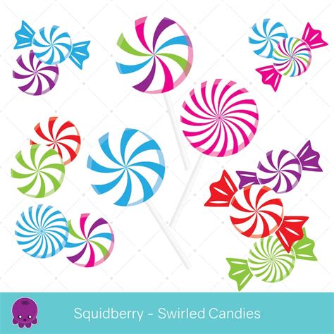 Swirled Candies Clip Art Peppermint Candy Scrapbook Graphics