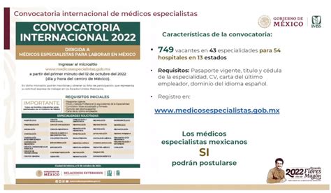 IMSS abre convocatoria para médicos especialistas extranjeros