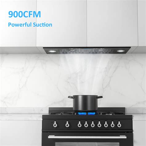 Snapklik IKTCH 30 Inch Black Built In Insert Range Hood 900 CFM